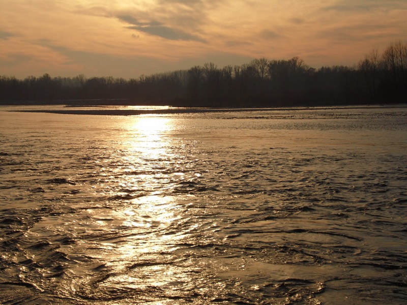 Tramonto invernale sul Ticino